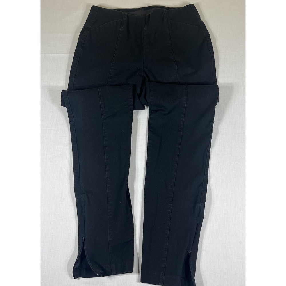 Old Navy Pixie Skinny Pants Womens M Tall Black High Rise Ankle Zip Stretch
